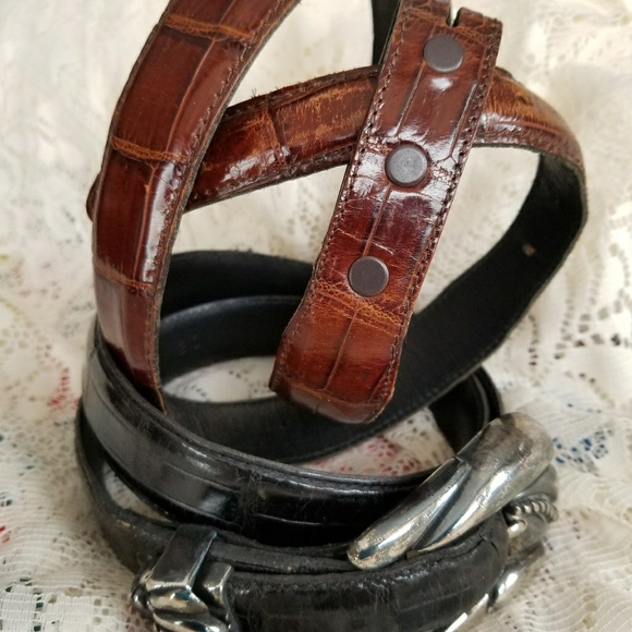 Double strap Leather belt - Picture 3 of 3